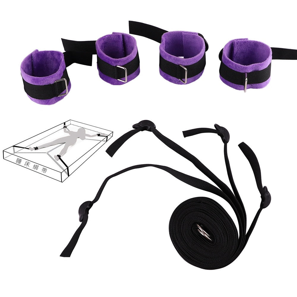 Intimate Plush Purple Sex Bed Restraints – Cum Swing With Me