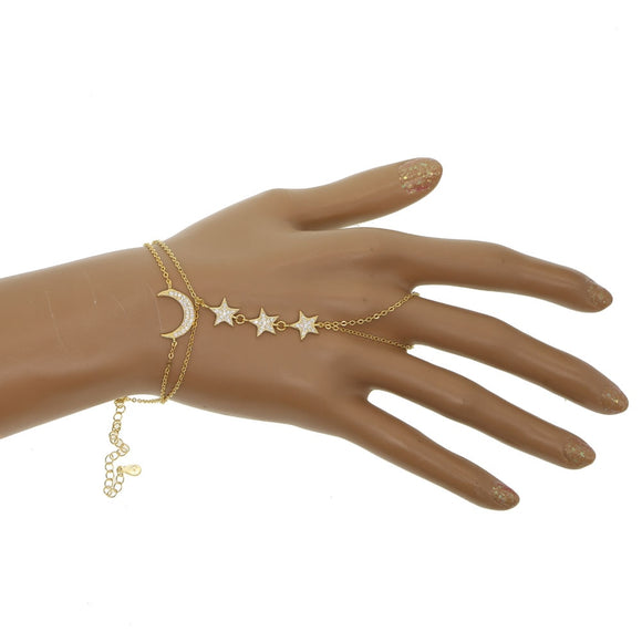 Crescent Moon and Stars Jewelry Slave Bracelet