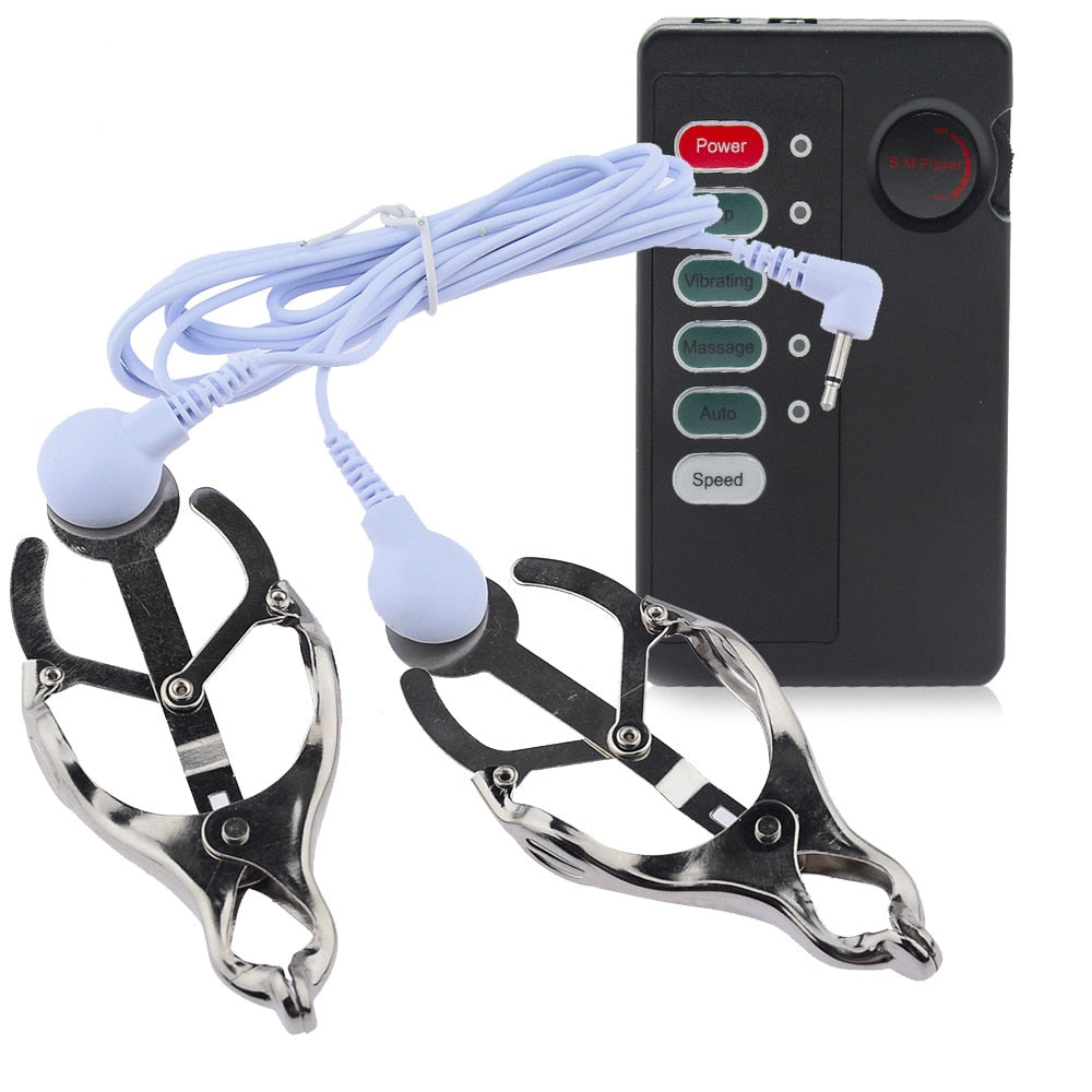 Shocking Sensations Electric Nipple Clamps  Cum Swing With Me