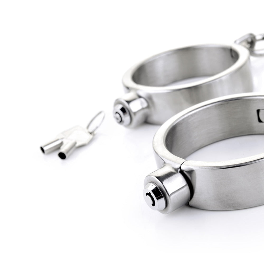 Press Lock Stainless BDSM Shackles – Cum Swing With Me