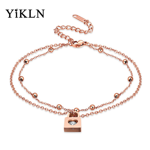 Chain of Heart Double Layer Lock Anklet