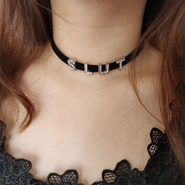 DADDYS LITTLE SLUT owned by daddy sexy choker necklace for