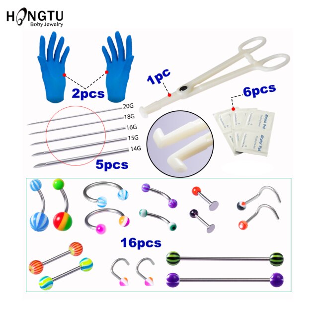 30 Piece Professional Nipple Piercing Kit Cum Swing With Me