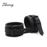  Solid Black Leather Ankle Restraints 
