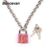  Colorful Padlock Chain BDSM Necklace 