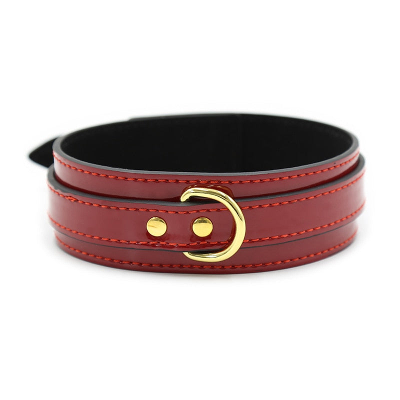 Trendy Red Leather Collar