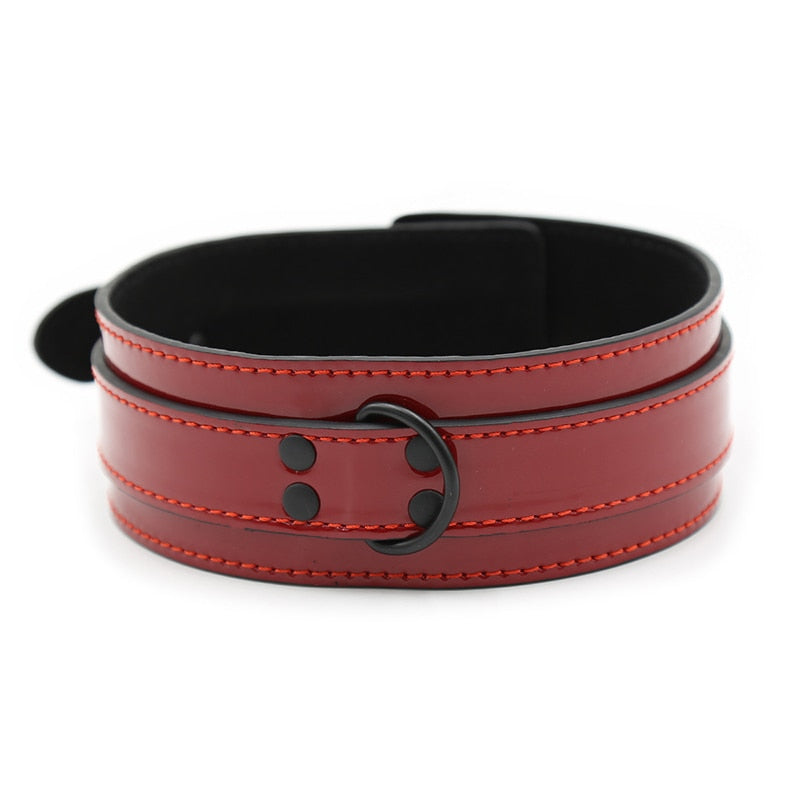 Trendy Red Leather Collar