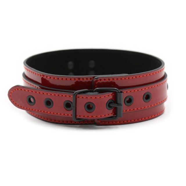 Trendy Red Leather Collar