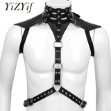  Sturdy Leather Bondage Chest Harness 