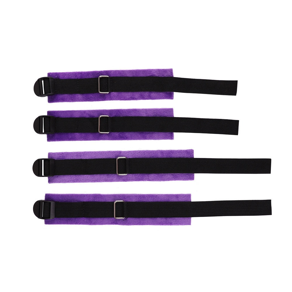 Intimate Plush Purple Sex Bed Restraints