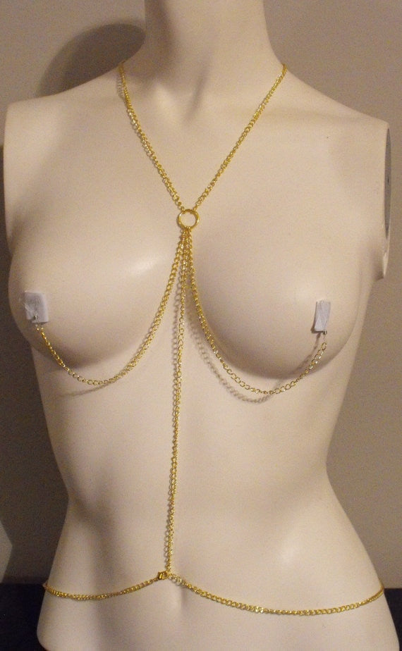Sexy Slave Nipple Necklace Chain