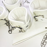  Luxurious White Leather Bondage Cuffs 