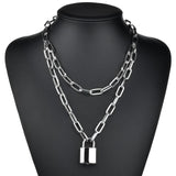  BDSM Chain Padlock Necklace for Slaves 