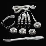  White Leather Under the Bed Restraints Set 