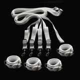  White Leather Under the Bed Restraints Set 