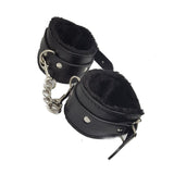 Submission Fetish Black Leather Cuffs 