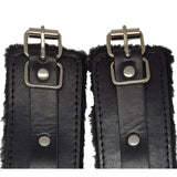  Submission Fetish Black Leather Cuffs 