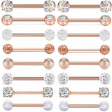  Elegant Rose Gold Nipple Barbells 