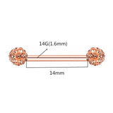  Elegant Rose Gold Nipple Barbells 