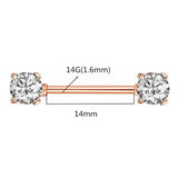  Elegant Rose Gold Nipple Barbells 