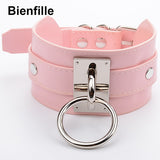  Oversized Pink Bondage Collar 