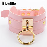  Oversized Pink Bondage Collar 