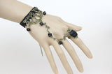  Vintage Flower Slave Bracelet With Ring 