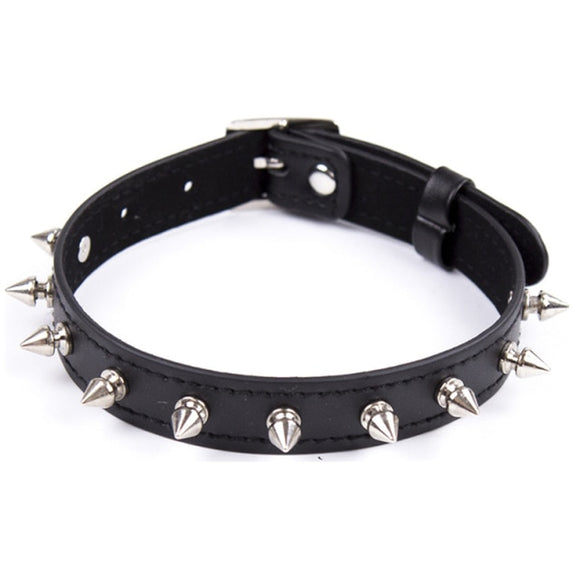 Punk-Styled Spiked Choker Collar