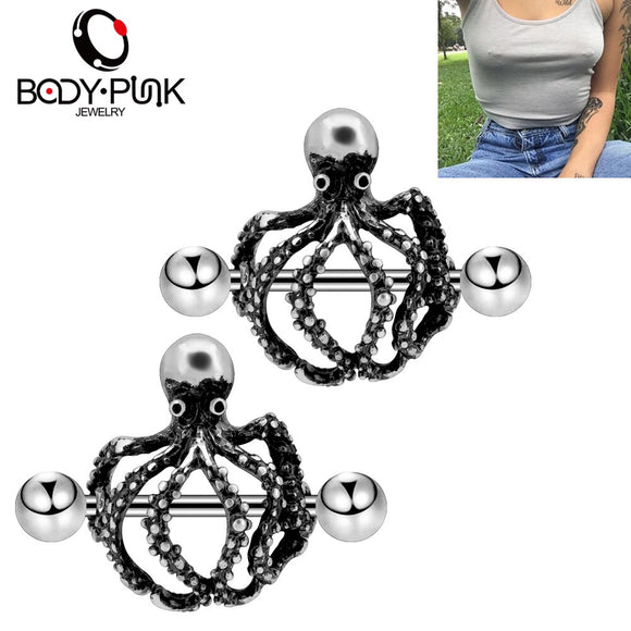 Trapped in Tentacles Unique Nipple Rings