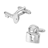  Silvery Key and Lock Cufflinks 