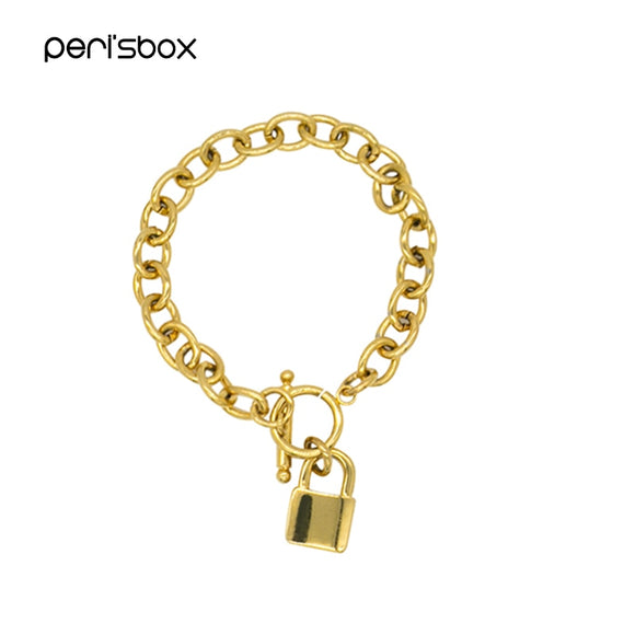 Chunky Gold Bracelet Locking Jewellery