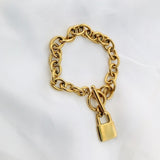  Chunky Gold Bracelet Locking Jewellery 
