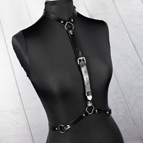 Sweet Leather Body Harness Lingerie