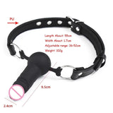  Adjustable Black Dildo Ball Gag 