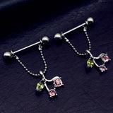  Resplendent Dangle Nipple Rings 