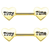  Filthy Flirty Gold Nipple Bars 