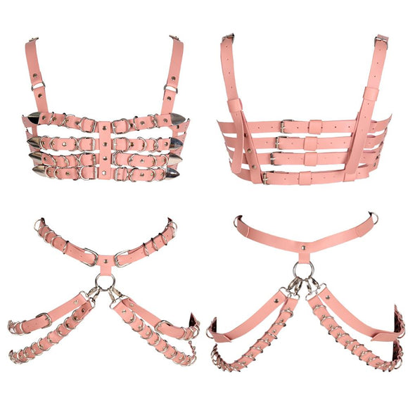 Intimate Seduction Leather Bondage Harness Outfit