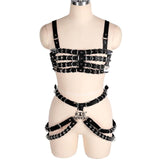 Intimate Seduction Leather Bondage Harness Outfit 