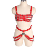  Intimate Seduction Leather Bondage Harness Outfit 