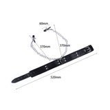  Leather Slave Collar With Nipple Clamps 