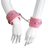  Cutesy Pink Fuzzy Hand Cuffs and Whip Set 