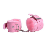  Cutesy Pink Fuzzy Hand Cuffs and Whip Set 