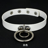  Double Trouble Leather O Ring Choker 