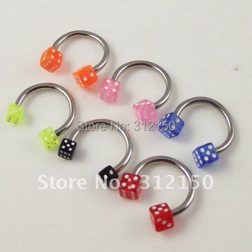 Dice Delight Curved Nipple Rings