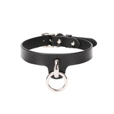  Discreet Submissive Black Leather Collar 