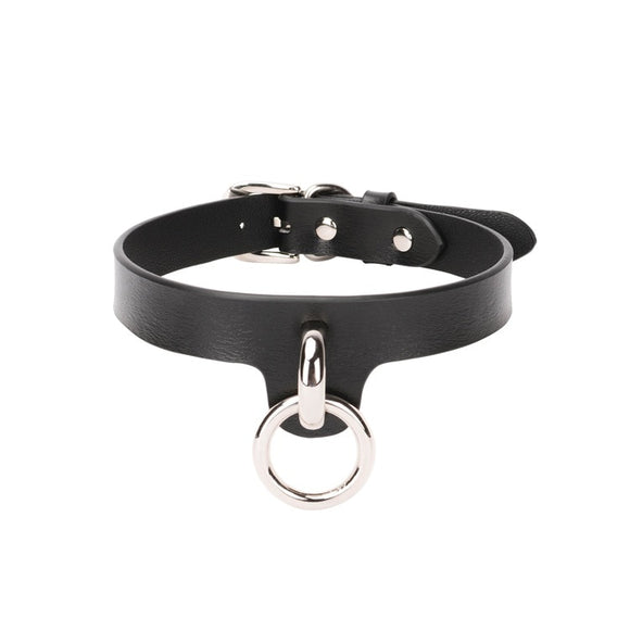 Discreet Submissive Black Leather Collar
