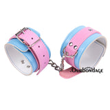  Bubblegum-Colored Leather Wrist Restraints 