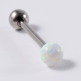  Opal-beaded Surgical Steel Nipple Bars 