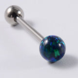  Opal-beaded Surgical Steel Nipple Bars 