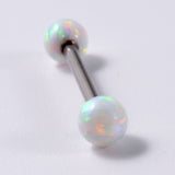  Opal-beaded Surgical Steel Nipple Bars 